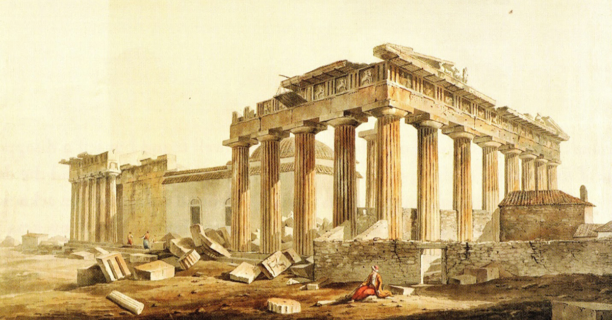 View of Parthenon 1801 (S.E. corner) in collection of the Earl of Elgin